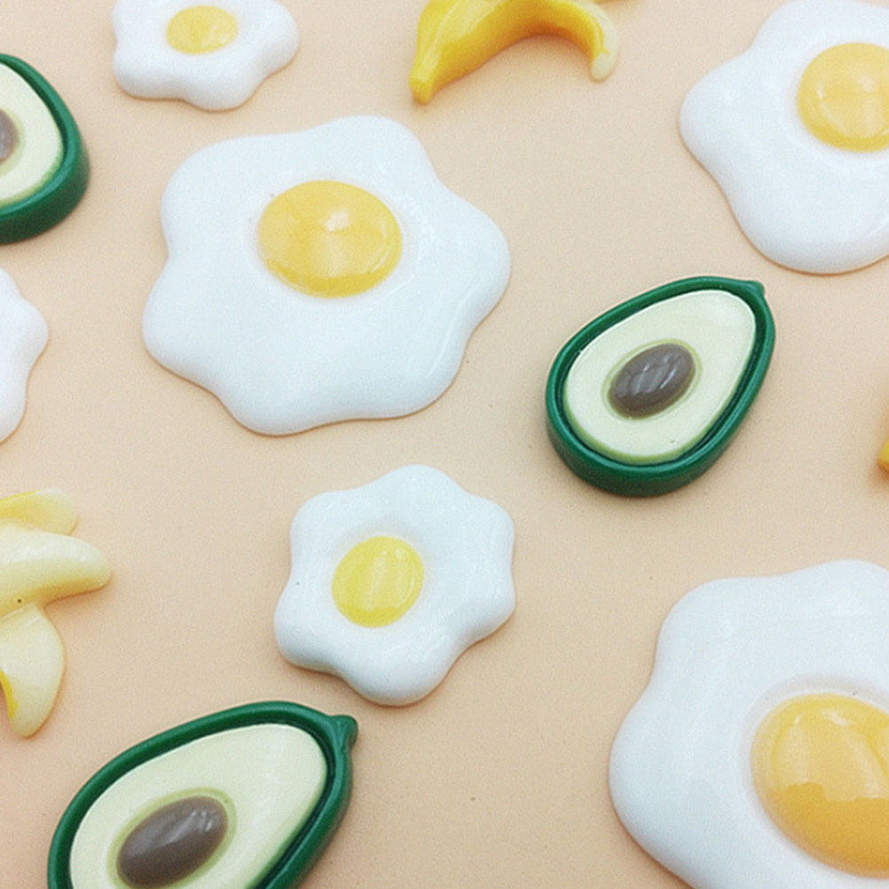 Resin Craft Material - 20 Piezas de Huevos Poché Simulados